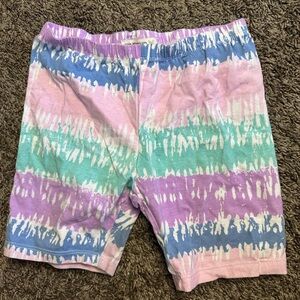 One Step Ahead Kids Tie-Dye Shorts - Pink, Green, Purple